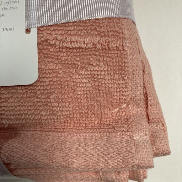 Turkish Home Coral Wash Cloths Cotton Set of Four 12x12 inch - Picture 3 of 7
